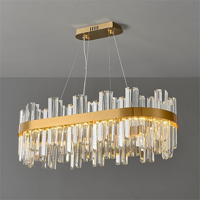 Modern Crystal Chandelier, Luxury Gold Raindrop Chandelier for Dining ...