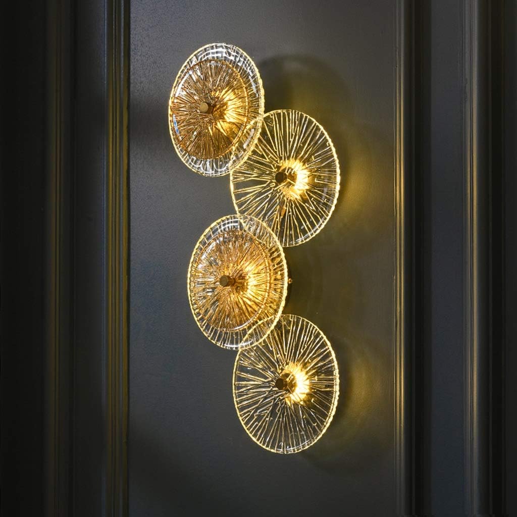 Wall Lamps Compatible with Living Room Wall Lamp 4 Head Leaf Iron Art ...