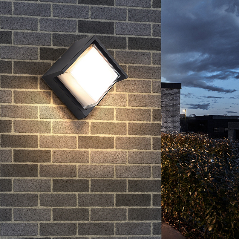 Square Outside Light Square LED Wall Light Outdoor IP54 Opal Diffuser Warm White 12w Modern ...